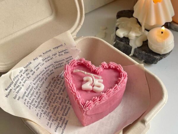 Love Heart Cake Candle | Birthday Cake Candle | Valentine Gifts, Decor