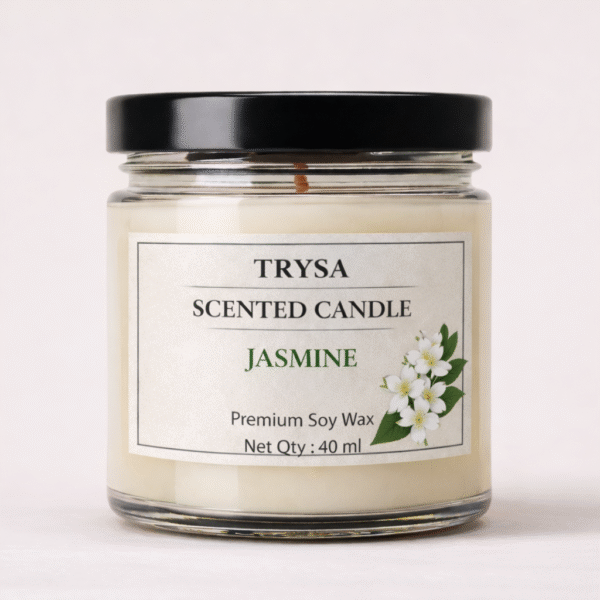 Jasmine Fragrance Handmade Jar Candle – Relaxing Decorative Candle Trysa Candle