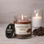 Premium Coffee Scented Jar Candle – Handmade Aromatherapy Decorative Candle Trysa candle