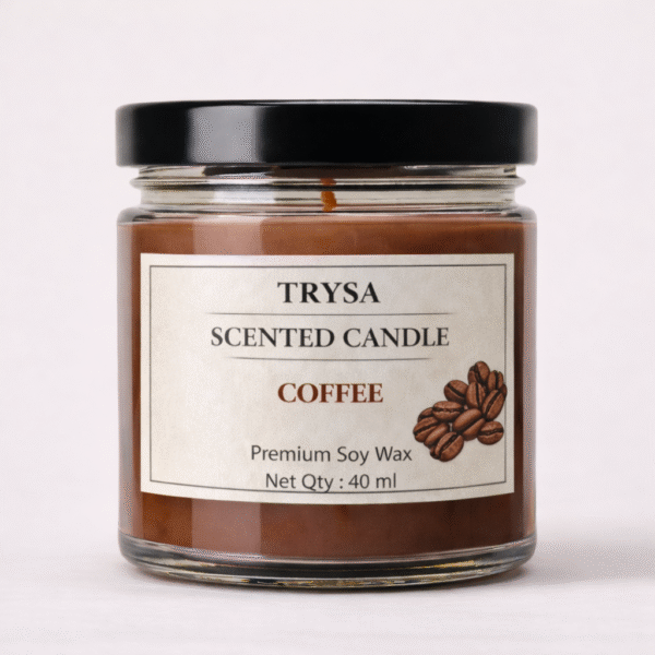 Premium Coffee Scented Jar Candle – Handmade Aromatherapy Decorative Candle Trysa candle