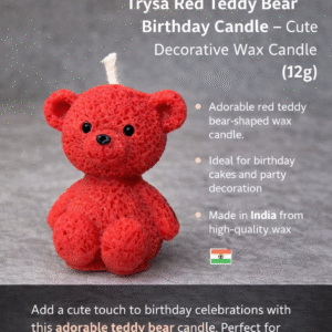 Red Teddy Bear Birthday Candle Cute Decorative Cake Candle Trysa Candles2