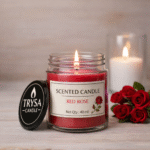 Rose Scented Handmade Jar Candle (149g) – Aromatherapy Decorative Candle for Home trysa candle