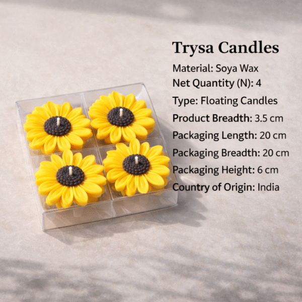 Trysa candle Sunflower Shape Floating Candles3